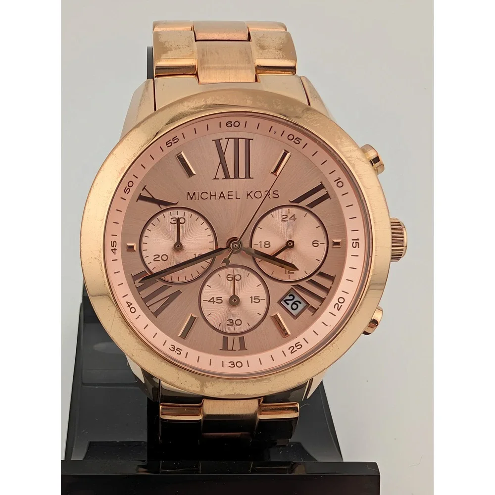 Michael Kors MK5778 Stainless Rose Gold Chronograph Watch 40mm Extra‎ Links